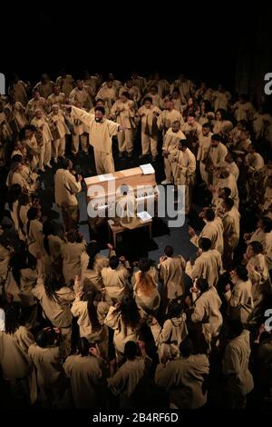 Kanye West Sunday Service showduring Paris Fashion Week fallwinter 20-21 Stock Photo