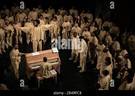 Kanye West Sunday Service showduring Paris Fashion Week fallwinter 20-21 Stock Photo