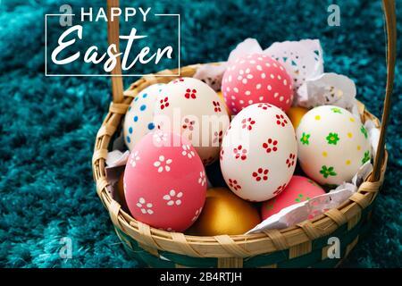 Easter egg, happy Easter sunday hunt holiday decorations Stock Photo