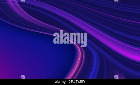 A vector illustration of abstract gradient streaks in curvy shape and in purple color. Stock Vector
