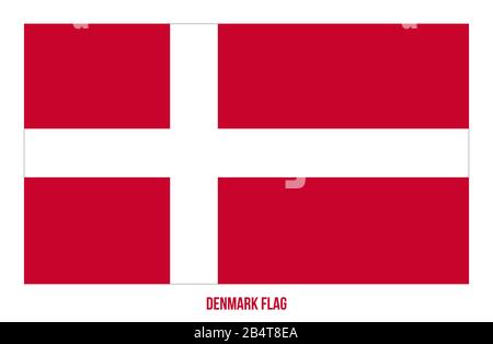 Denmark Flag Vector Illustration on White Background. Denmark National Flag. Stock Photo