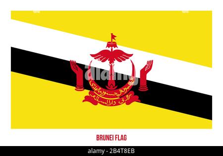 Brunei Flag Vector Illustration on White Background. Brunei National Flag. Stock Photo