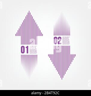 Up and Down info-graphic arrows Stock Vector