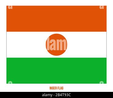 Niger Flag Vector Illustration on White Background. Niger National Flag. Stock Photo