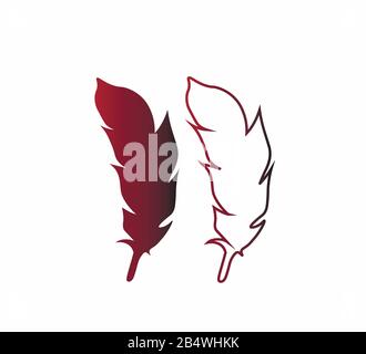 Two gradient pen vector logo template. Happy Writer Day, community of writers Stock Vector