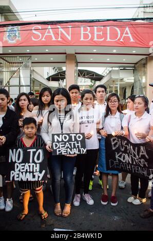 Students having a protest against death penalty in the Philippines Stock Photo