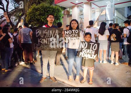 Students having a protest against death penalty in the Philippines Stock Photo