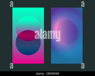 Gradient app vertical backgrund, fluid abstract mobile background, vector neon poster Stock Vector