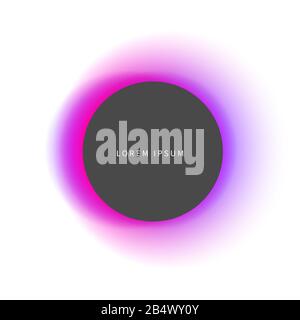 Neon ring, vector glowing futuristic frame, magic template, shining purple abstract space planet Stock Vector