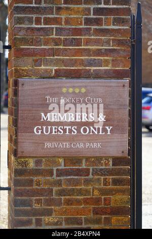 Jockey Club car park sign at Newmarket Stock Photo