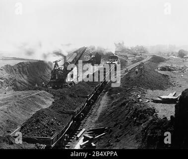 Panama Canal construction works in the beginning of 20th century Stock Photo