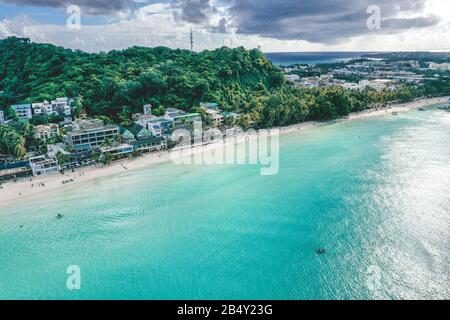 Aerial view of Boracay beach in Philippines Stock Photo