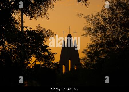 Holy Week Christian Church Silhouette Stock Photo