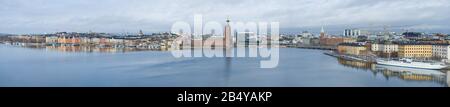 STOCKHOLM, SWEDEN - MARCH 09, 2019: Panorama of modern Stockholm on a March day Stock Photo
