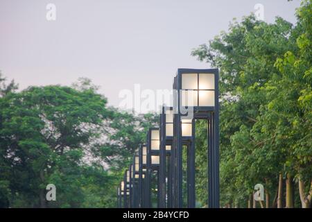 Street lamp in the street. Stock Photo