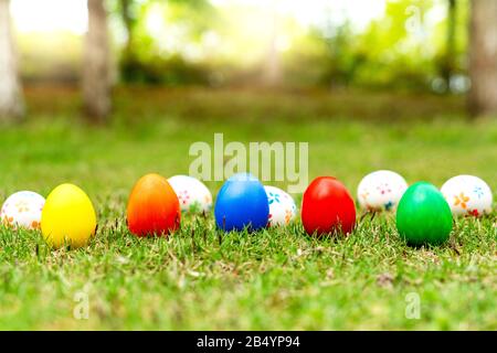 Easter egg, happy Easter Sunday hunt holiday decorations Stock Photo