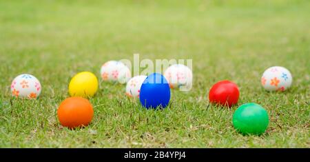Easter egg, happy Easter Sunday hunt holiday decorations Stock Photo