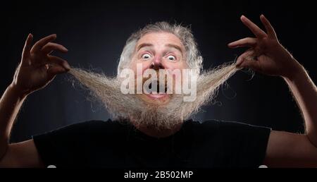 Anthony Springall during Yorkshire Beard Day 2020 at the Grand Hotel in Scarborough, North Yorkshire. Stock Photo