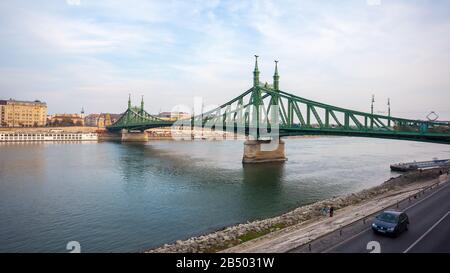 Budapest, Hungary - November 10, 2018: The Liberty Bridge in Budapest, travel