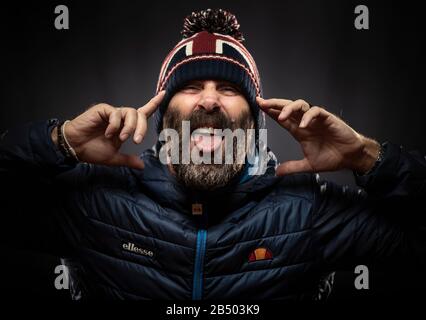 Andrew Breheney during Yorkshire Beard Day 2020 at the Grand Hotel in Scarborough, North Yorkshire. Stock Photo