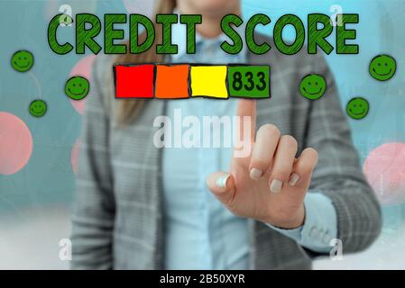 Handwriting text writing Credit Score. Conceptual photo Report credit score for banking application to asses risk based on the behaviours of the user Stock Photo