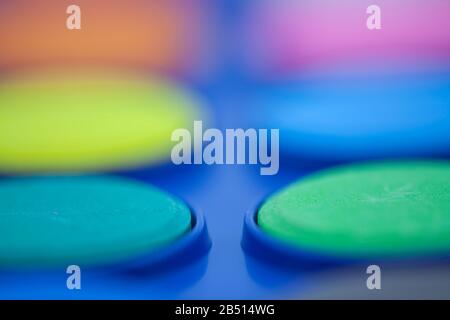 multicoloured artist paint pallet Stock Photo