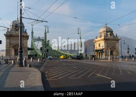 Budapest, Hungary - November 10, 2018: The Liberty Bridge in Budapest, travel