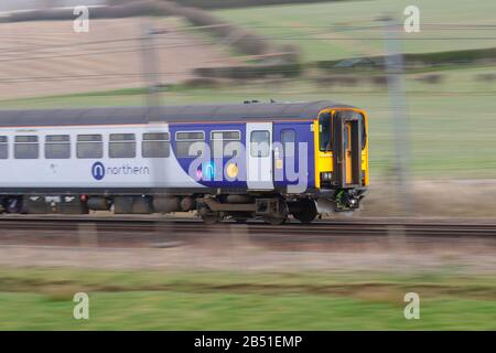 A British Rail Class 155 train at Colton Junction near York and operated by Northern by Arriva Stock Photo