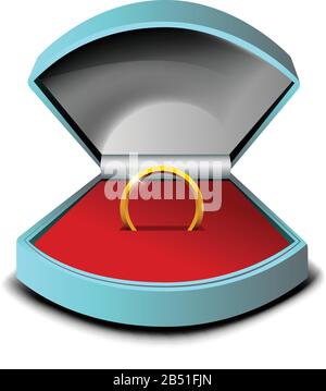 Ring in a Box. Vector illustration Stock Vector