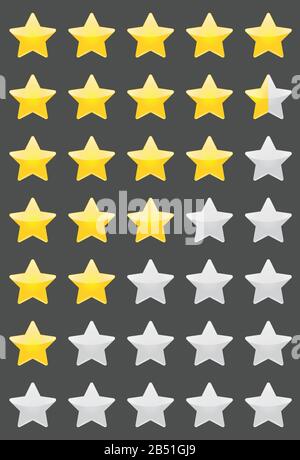 Rating Stars on dark background - vector design Stock Vector