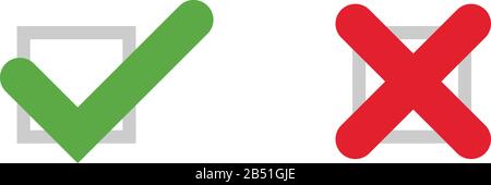 Tick and Cross Icons Stock Vector