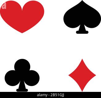 Playing Card Suit Symbol Vector Set Stock Vector