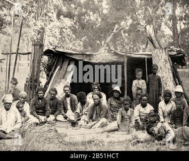 Natives of Queensland, Australia. Old photograph late 19th century from Portfolio of Photographs by John L Stoddard 1899 Stock Photo