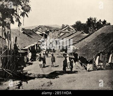 Village near Calcutta, India. Old photograph late 19th century from Portfolio of Photographs by John L Stoddard 1899 Stock Photo