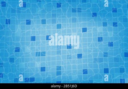 Abstract realistic swimming pool from top view. Design for summer background, wallpaper, banner, advertising display. Stock Vector