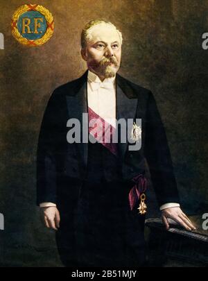 Color portrait of Raymond Poincaré (Bar-le-Duc 1860 - Paris 1934). French politician, President of the Republic during World War I and Prime Minister Stock Photo