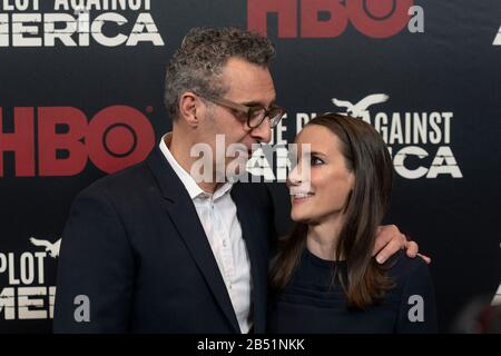 NEW YORK, NY - MARCH 04: John Turturro and Winona Ryder attend HBO's 'The Plot Against America' premiere at Florence Gould Hall on March 04, 2020 in N Stock Photo