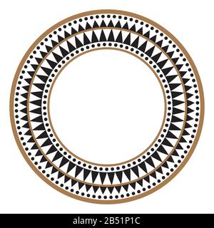 Ethnic african tribal round vector art frame Stock Vector