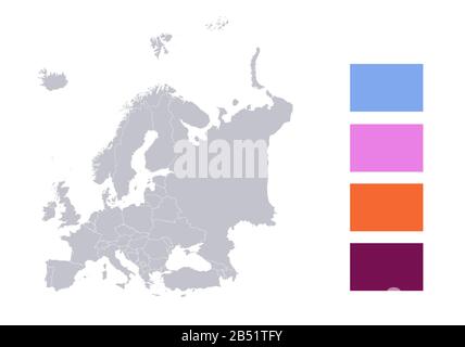 Infographics of Europe map, individual states blank Stock Photo