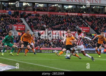 Stoke On Trent, UK. 07th Mar, 2020. during the EFL Sky Bet Championship match between Stoke City and Hull City at the bet365 Stadium, Stoke-on-Trent, England on 7 March 2020. Photo by Jurek Biegus. Editorial use only, license required for commercial use. No use in betting, games or a single club/league/player publications. Credit: UK Sports Pics Ltd/Alamy Live News Stock Photo