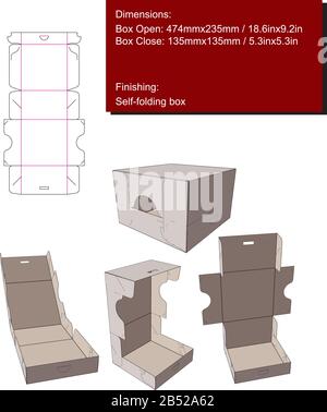 Fast Food Burger Box Diecut - Vector Stock Vector