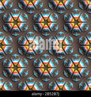 Plastic background tiles with embossed abstract ornament Stock Photo