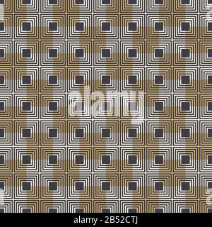Vector seamless color pattern. Regularly repeating geometric tiles with linear squares. Modern stylish texture. Linear style. Geometric lattice. Stock Vector