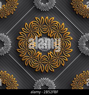 Plastic background tiles with embossed abstract ornament Stock Photo