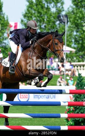 Canada 1, Spruce Meadows, June 2003, Esso Challenge, Beezie Madden (USA) riding Authentic Stock Photo