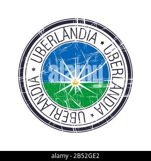City of Uberlandia, Brazil postal rubber stamp, vector object over white background Stock Vector