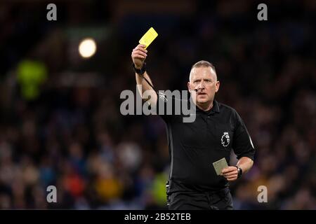 Burnley, UK. 07th Mar, 2020. Referee Jonathan Moss during the Premier League match between Burnley and Tottenham Hotspur at Turf Moor on March 7th 2020 in Burnley, England. (Photo by Daniel Chesterton/phcimages.com) Credit: PHC Images/Alamy Live News Stock Photo