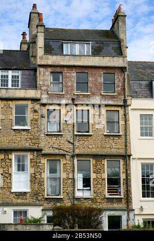 The rear view of Georgian housing, Catharine Place, Bath, Somerset Stock Photo