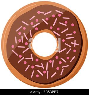 Donut with sprinkles vector icon isolated on white background. Stock Vector