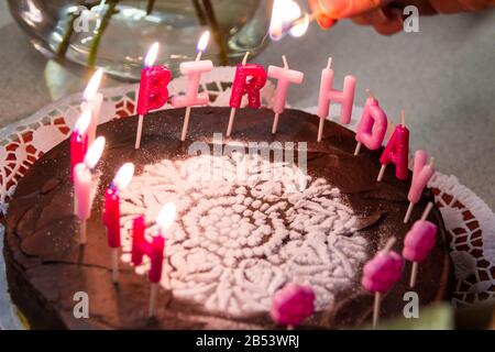 Happy birthday cake rangoli - YouTube